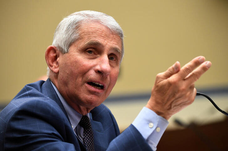 FILE PHOTO: Dr. Anthony Fauci, director of the National Institute for Allergy and Infectious Diseases, testifies during the House Select Subcommittee on the Coronavirus Crisis hearing in Washington, D.C., U.S., July 31, 2020. Kevin Dietsch/Pool via REUTERS/File Photo