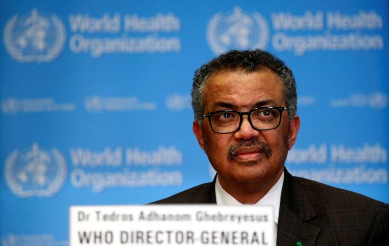 Director General of the World Health Organization (WHO) Tedros Adhanom Ghebreyesus speaks during a news conference on the situation of the coronavirus (COVID-2019), in Geneva, Switzerland, February 28, 2020. REUTERS/Denis Balibouse
