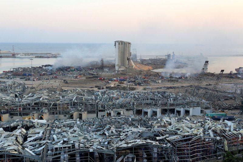 A view shows damages at the site of Tuesday's blast in Beirut's port area, Lebanon August 5, 2020. REUTERS/Aziz Taher