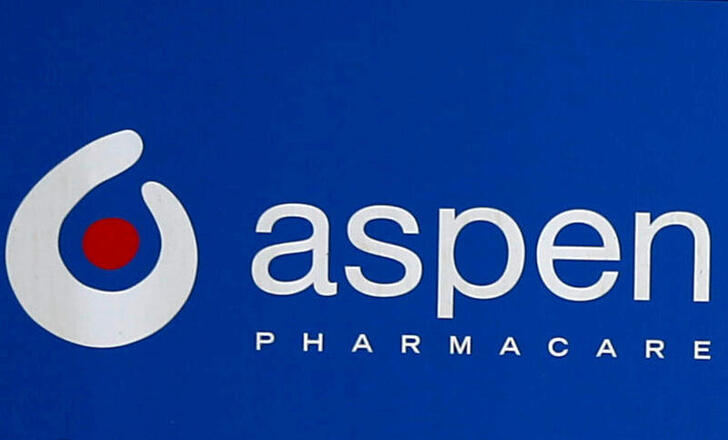 FILE PHOTO: An Aspen Pharmacare logo is seen at outside company offices in Woodmead, Johannesburg, South Africa, September 13, 2018. REUTERS/Siphiwe Sibeko/File Photo