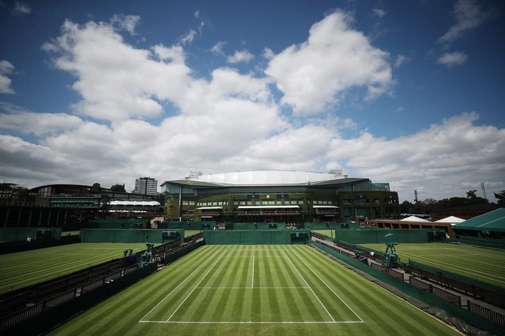 Tennis - Wimbledon Preview - All England Lawn Tennis and Croquet Club, London, Britain - June 30, 2019  General view over empty courts ahead of the start of Wimbledon   REUTERS/Hannah McKay