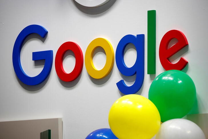 FILE PHOTO: The logo of Google is seen at the high profile startups and high tech leaders gathering, Viva Tech,in Paris, France May 16, 2019. REUTERS/Charles Platiau/File Photo