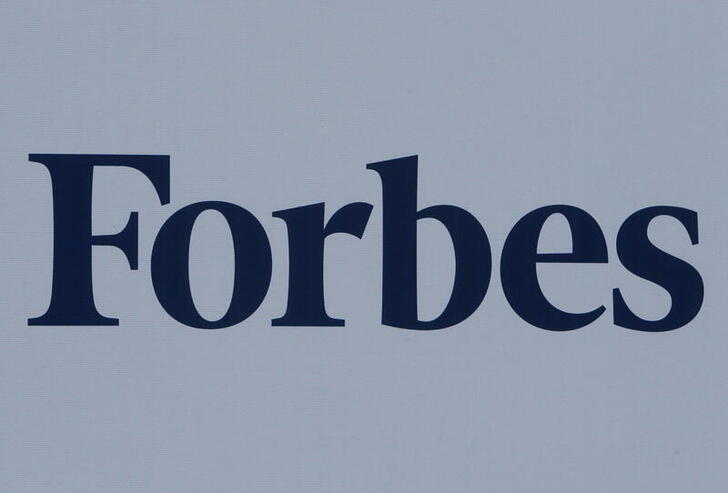 FILE PHOTO: The logo of Forbes magazine is seen on a board at the St. Petersburg International Economic Forum 2017 (SPIEF 2017) in St. Petersburg, Russia, June 1, 2017. REUTERS/Sergei Karpukhin/File Photo