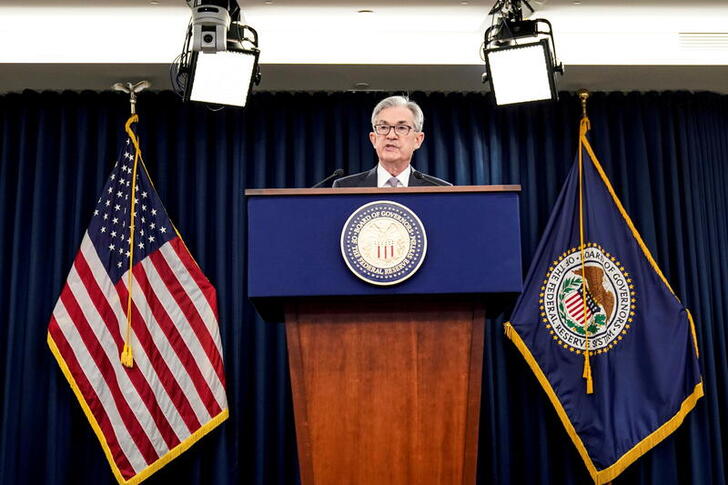 FILE PHOTO: Federal Reserve Chair Jerome Powell holds a news conference following the Federal Open Market Committee meeting in Washington, U.S., December 11, 2019. REUTERS/Joshua Roberts/File Photo/File Photo