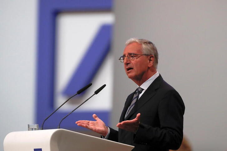 FILE PHOTO: Chairman of the board Paul Achleitner delivers his speech during the annual shareholder meeting of Germany’s largest business bank, Deutsche Bank, in Frankfurt, Germany, May 23, 2019. REUTERS/Kai Pfaffenbach/File Photo