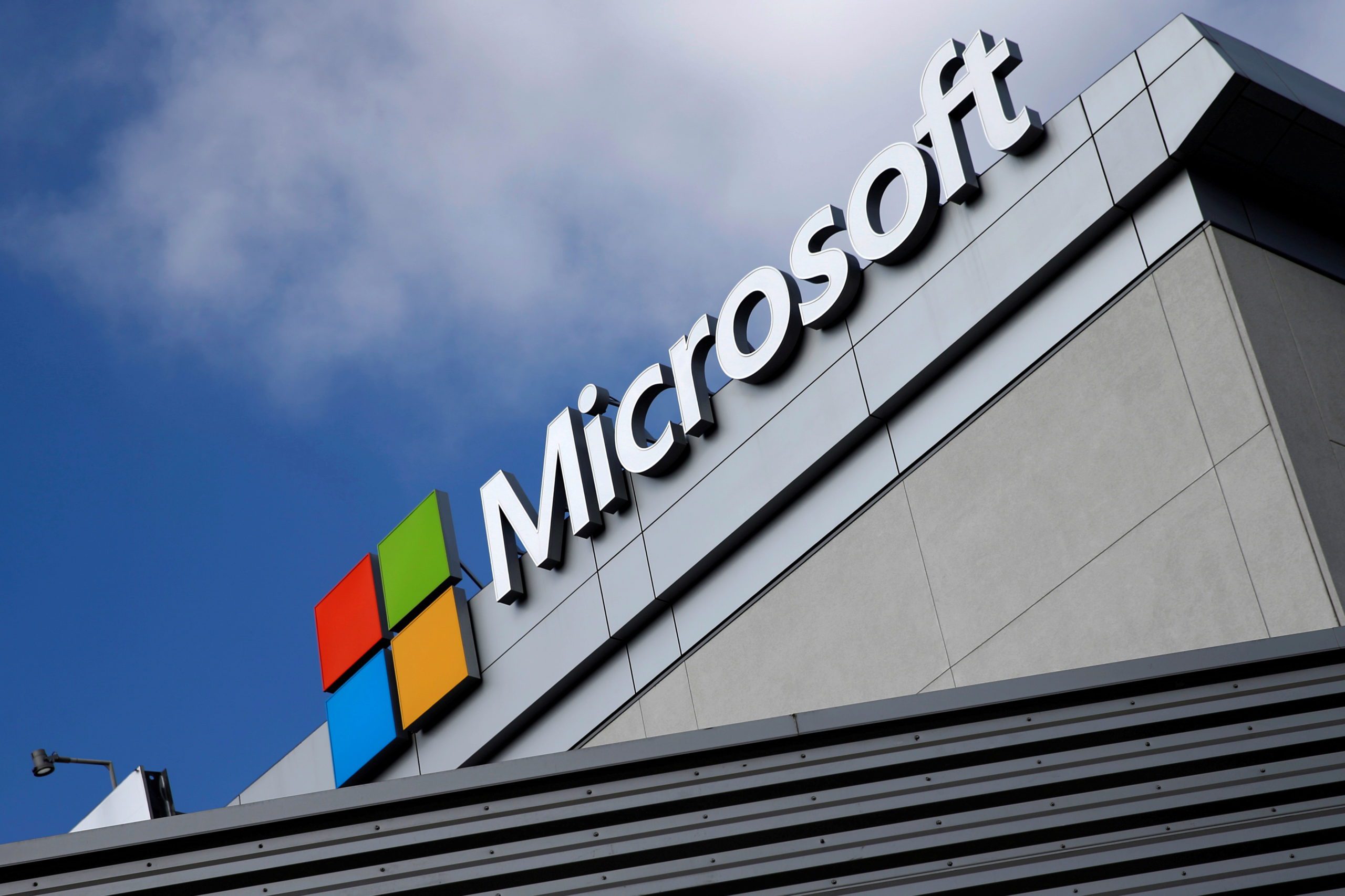 FILE PHOTO: A Microsoft logo is seen in Los Angeles, California, U.S. June 14, 2016. REUTERS/Lucy Nicholson