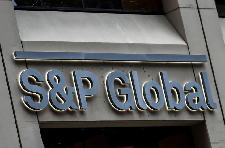 The S&P Global logo is displayed on its offices in the financial district in New York City, U.S., December 13, 2018. REUTERS/Brendan McDermid