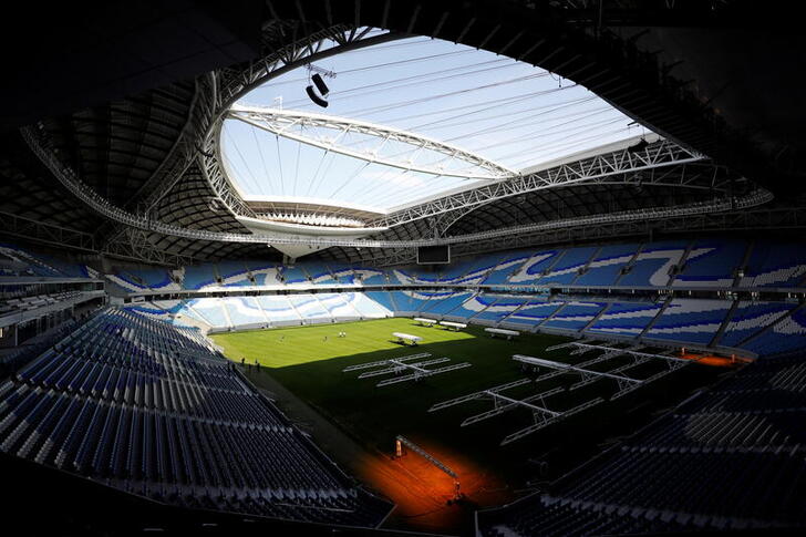 FILE PHOTO: A general view shows the Al Janoub Stadium built for the upcoming 2022 FIFA World Cup soccer championship during a stadium tour in Al Wakrah, Qatar, December 16, 2019.  REUTERS/Corinna Kern/File Photo