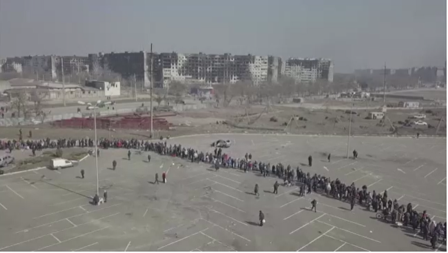 Long queues of cars were seen near the Ukrainian port of Mariupol on Thursday (March 17) heading north as civilians were trying to leave the city heavy damaged by shelling during Russian-Ukrainian conflict.