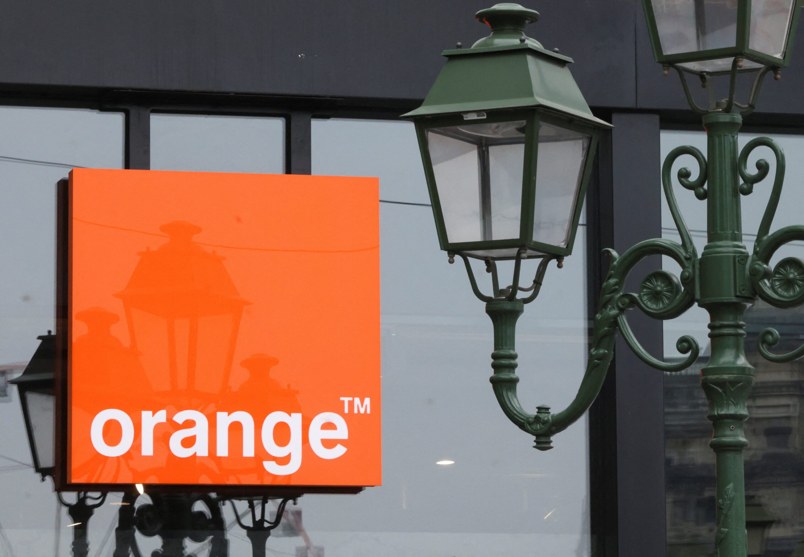 The logo of French telecom operator Orange is pictured in Brussels, Belgium May 22, 2023. REUTERS/Yves Herman
