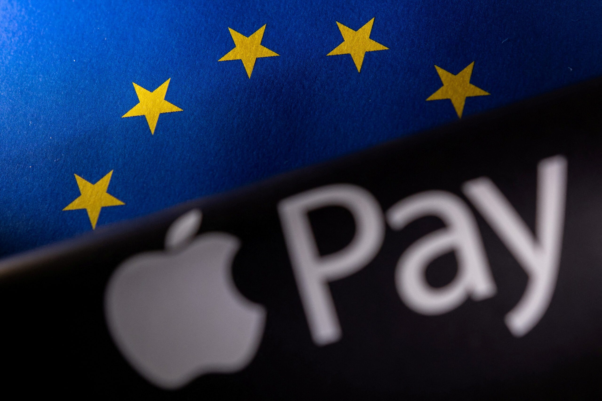 FILE PHOTO: EU flag and Apple Pay logo are seen in this illustration taken May 10, 2023. REUTERS/Dado Ruvic/Illustration/File Photo
