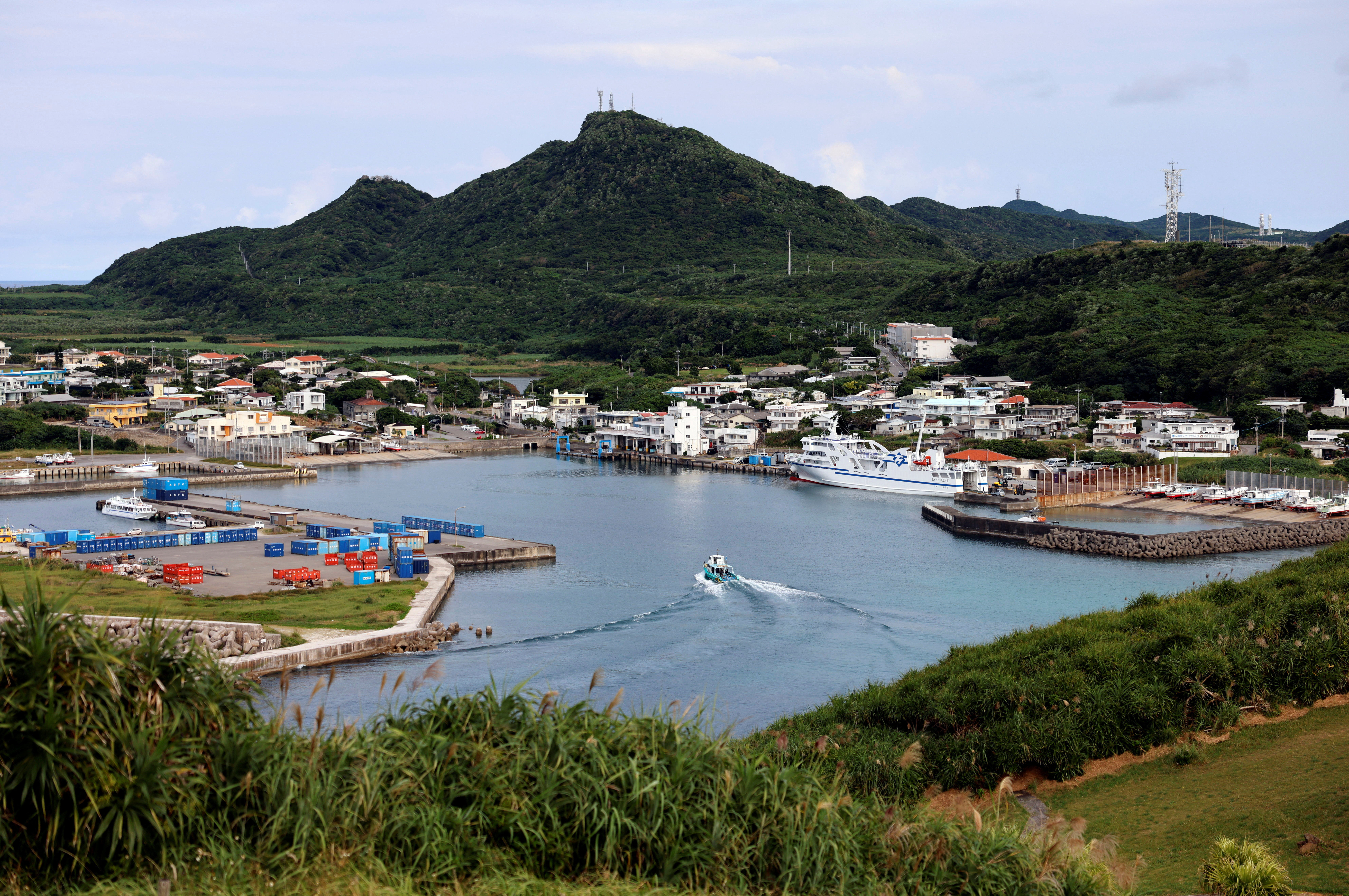 A general view shows Kubura fishing port on Yonaguni island, Japan's westernmost inhabited island in Okinawa prefecture, Japan November 10, 2023. REUTERS/Issei Kato/File Photo