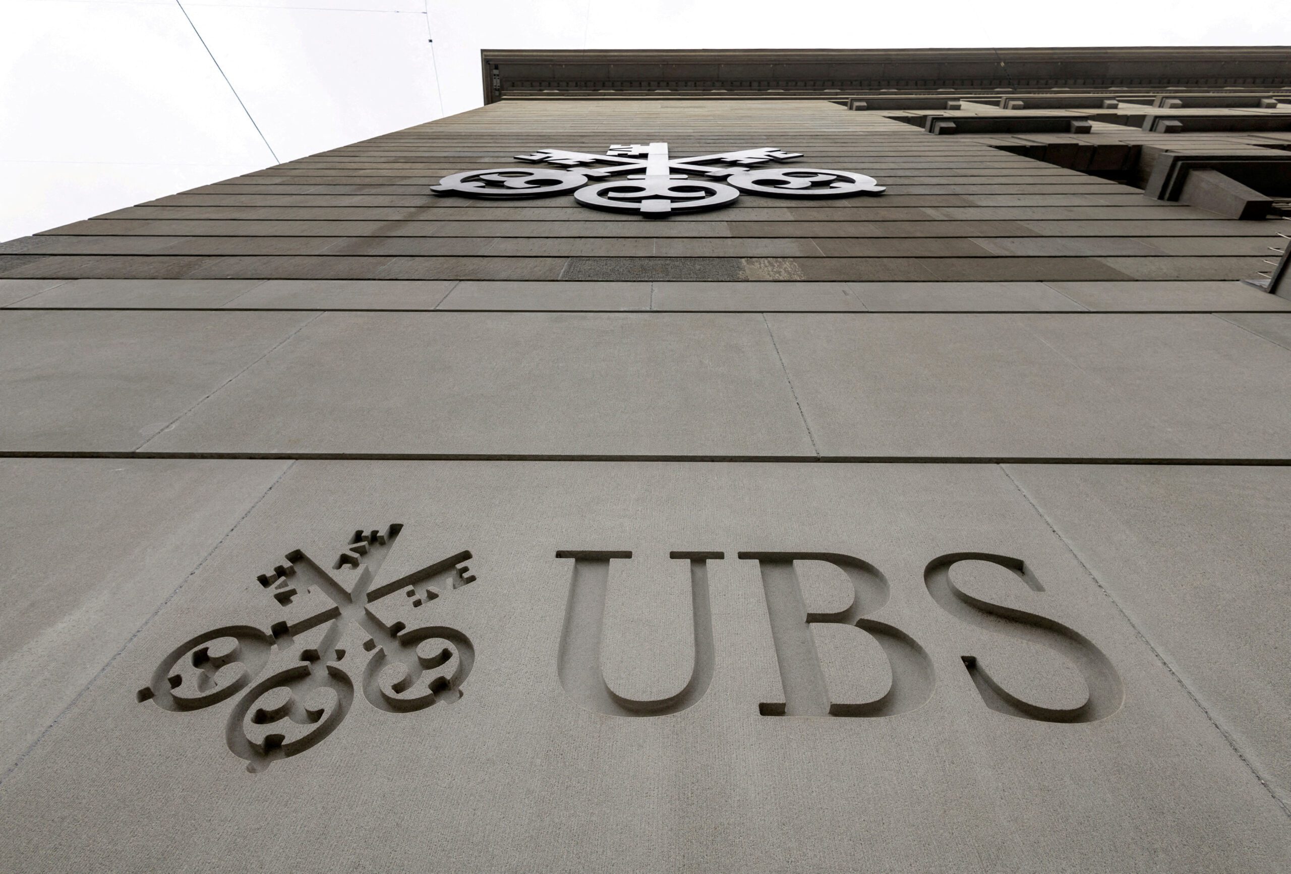FILE PHOTO: A logo of Swiss bank UBS is seen in Zurich, Switzerland March 29, 2023. REUTERS/Denis Balibouse/File Photo
